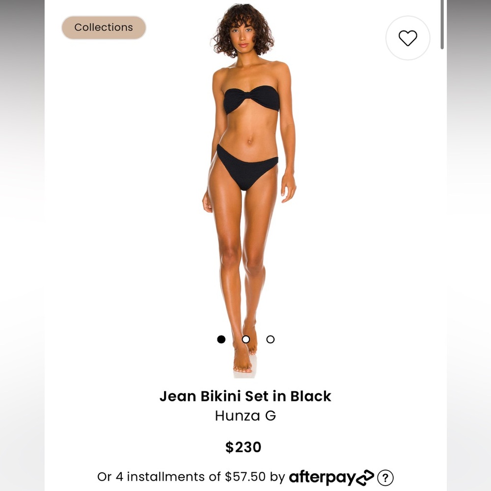 BNWT Hunza G bikini in black